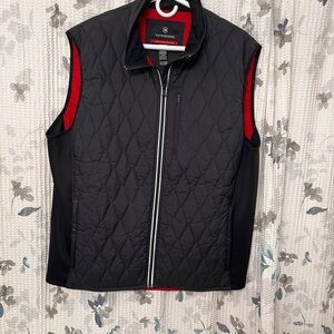 Victorinox Glarus Men's Insulated Black Vest with Red Highlights